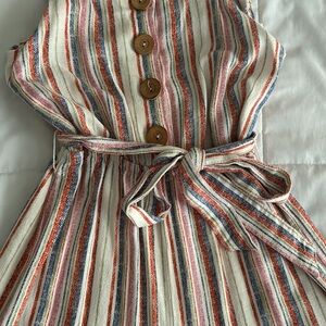 Striped wide leg jumpsuit